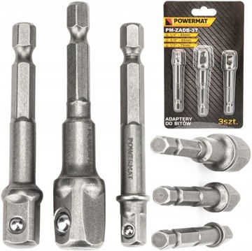 ZESTAW ADAPTERÓW HEX ADAPTERY DO WKRĘTARKI NASADKI