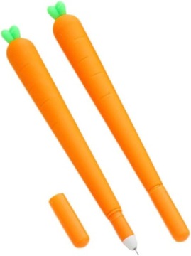 2x DŁUGOPIS ŻELOWY JASKRAWO POMARAŃCZOWA MARCHEWKA 15CM