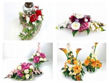 Набор для украшения могилы искусственными цветами на кладбище