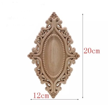 DREWNIANY DEKOR SZTUKATERIA MEBLOWA OWAL 20x12 cm
