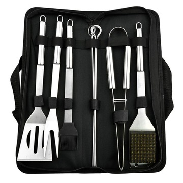 НАБОР АКСЕССУАРОВ ДЛЯ ГРИЛЯ НАБОР ЩИПЦОВ ПОСУДА НЕРЖАВЕЮЩАЯ СТАЛЬ КЕЙС 9в1