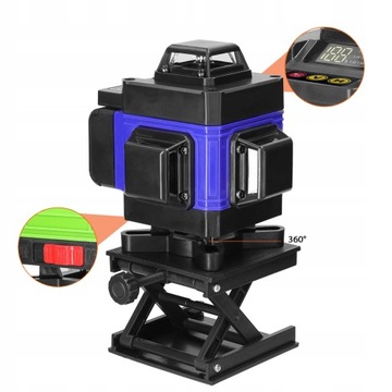 LASER KRZYŻOWY POZIOMICA LASEROWA 360 3D PŁASZCZYZNOWA 2x AKU