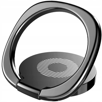 BASEUS PIERŚCIEŃ MAGNETYCZNY RING METALOWY HOLDER Z FUNKCJĄ STOJAKA CZARNY