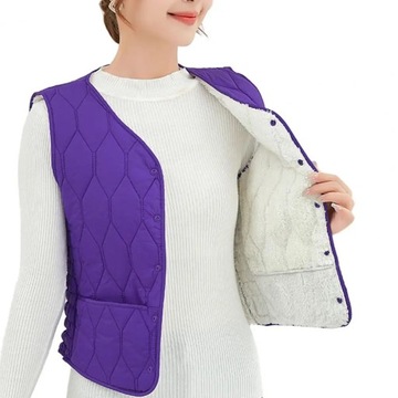 Women Fall Winter Vest Coat Soft Thick Padded Slee