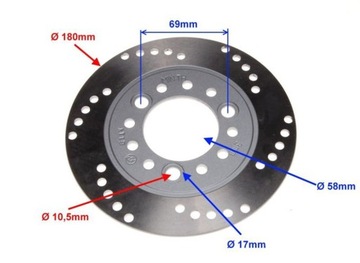 ТОРМОЗНОЙ ДИСК СКУТЕР 2T 4T 50см3 180мм JUNAK