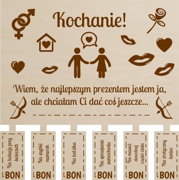 PREZENT NA WALENTYNKI ŚMIESZNY BON DLA NIEJ DLA NIEGO DLA ZAKOCHANYCH