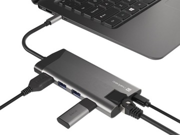 Stacja Dokująca + Etui Multiport Fowler Plus Adapter HUB, HDMI 4K, SD, DeX