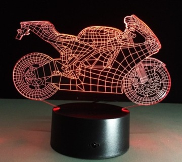 3D светодиодный мотоцикл мотоцикл USB + пульт дистанционного управления