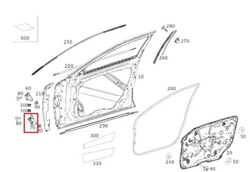 MERCEDES TŘÍDA S W222 PANT SPODNÍ DVEŘE PŘEDNÍCH LEVÝCH OE