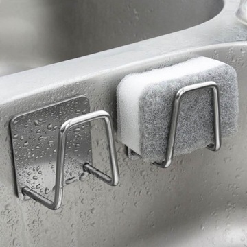 ДЕРЖАТЕЛЬ-ОРГАНИЗАТОР ДЛЯ КУХОННОЙ ГУБКИ, ПРИКРЕПЛЕННЫЙ К СТЕНЕ МОЙКИ, ВОДОНЕПРОНИЦАЕМЫЙ