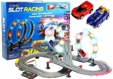Трек Гоночний 2 Машинки Слот Cars 143 Петля Лампи