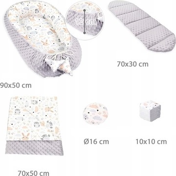 Gniazdo Kokon dla noworodka Totsy Baby różowe 5 elementowy