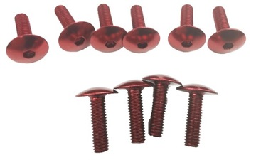 ŚRUBA OWIEWKA / SZYBA czerwona 10 SZT