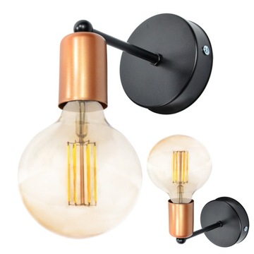 Lampa MZK1 Cz_miedź Kinkiet ściana edison Świetlik