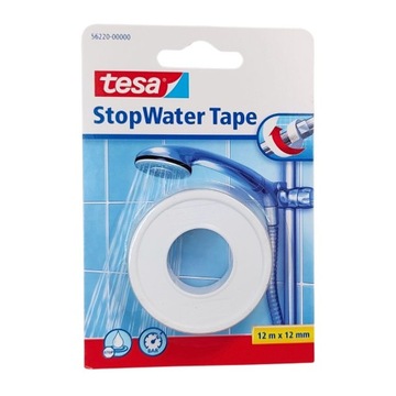 Taśma naprawcza teflonowa 12m x 12mm biała do zaworów baterii ODPORNA TESA