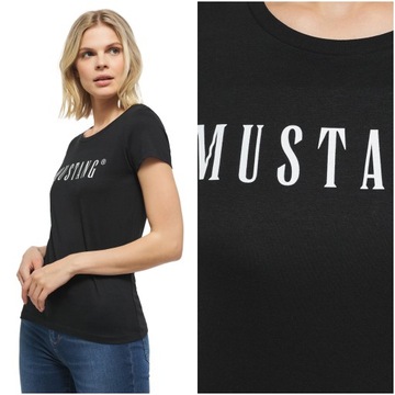 MUSTANG Alina C Tee Logo Damski T-shirt Koszulka Nadruk Logotyp M