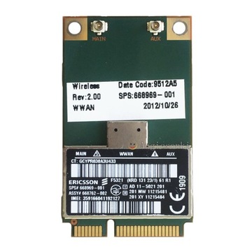 Modem WWAN 3G F5321 668969-001 do 9470m 8470p