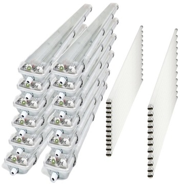 12x Oprawa lampa świetlówka LED do garażu 120cm