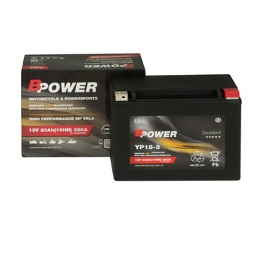Akumulator YP18-3 BPOWER 20Ah zam. YTX24HL-BS Y50N18L