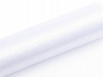 Organza gładka biała dekoracyjna na roli DIY