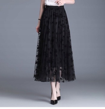 ЮБКА ИЗ ШИФОНА ТЮЛЯ ЧЕРНОЙ ТОЧКИ