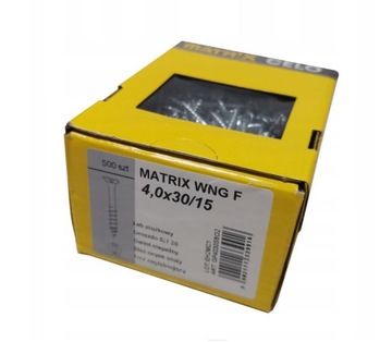 Wkręty do drewna MATRIX 4x30/15 WNGF 100 szt. z frezem zagłębiającym