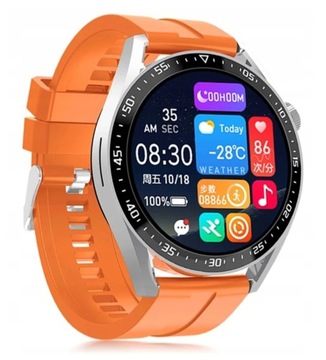 NOWOCZESNY SMARTWATCH MĘSKI NFC AMOLED GPS PULSOMETR POGODA TRYBY SPORTOWE
