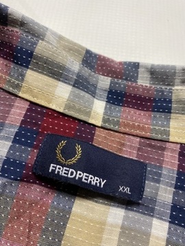 FRED PERRY ORYGINALNA bawełniana KOSZULA W KRATKĘ rozmiar XXL