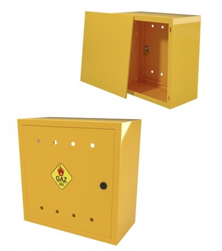 SKRZYNKA GAZOWA SZAFKA 50x50x25 ŻÓŁTA Z PLECAMI