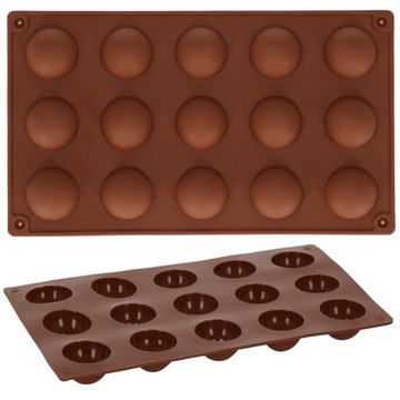 СИЛИКОНОВАЯ ФОРМА ДЛЯ ВЫПЕЧКИ МОНОПОРЦИИ ШОКОЛАДНЫХ МАББЛОВ, ПОЛУСФЕРА