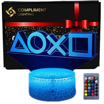 Lampka 3D nocna led usb + pilot Playstation DOXO