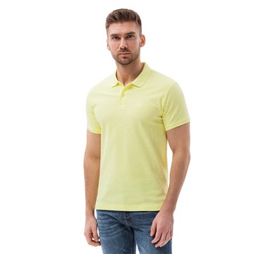 Koszulka męska polo dzianina limonkowy S1374 M