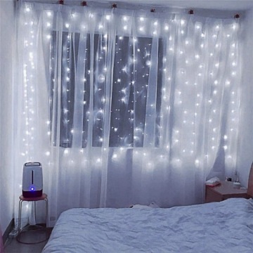 KURTYNA 200 LED DRUCIKI 2x2m BIAŁY ZIMNY 200L USB