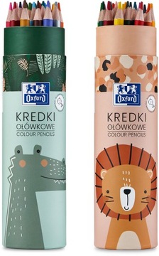 KREDKI OŁÓWKOWE W TUBIE OXFORD KIDS 24+2 KOLORY MIX KOLOR