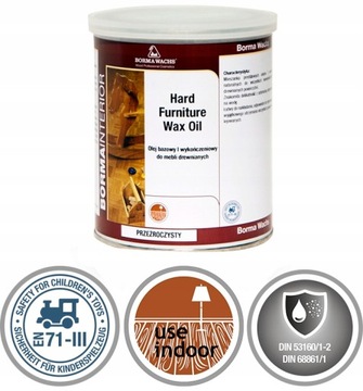 Масло-воск для деревянной мебели 1л Бесцветный Borma Wachs