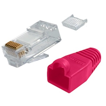 Telegartner wtyk RJ45 kat 6 osłonka czerwona