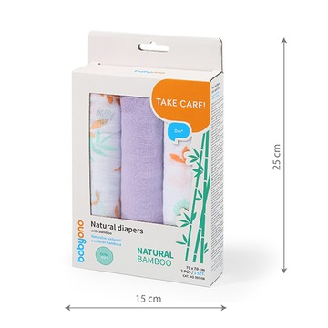 PIELUSZKI PIELUCHY BAMBUSOWE BABYONO 3SZT 397/08
