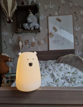 Rabbit + Friends СИЛИКОНОВАЯ Лампа Teddy Bear, БЕЛЫЙ ПУЛЬТ