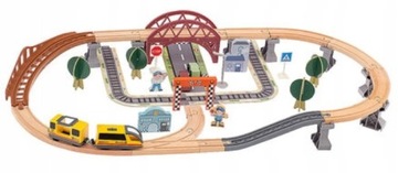 KOLEJKA DREWNIANA Z ELEKTRYCZNYM POCIĄGIEM ELEFUN