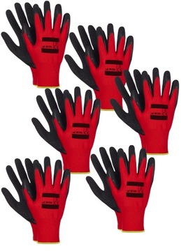 Rękawiczki RĘKAWICE robocze LATEX porowate RED