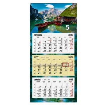 Календарь 2025, трехчастный, плоская головка, MIX