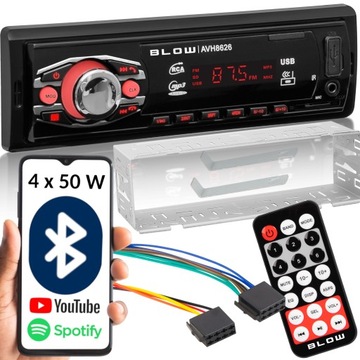 RADIO SAMOCHODOWE 1-DIN BLUETOOTH USB SD AUX MP3 LCD PILOT BATERIA ZESTAW