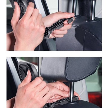 Белый USB-вентилятор в подголовнике автомобиля