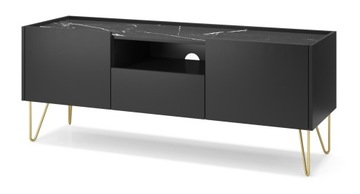 Szafka RTV Komoda pod TV Półka 145cm Czarny marmur