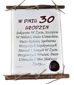 Śmieszny Prezent Dyplom 30 Urodziny Super Jakość