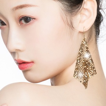 ДЕКОРАТИВНЫЕ СЕРЬГИ С ПАЙЕТКАМИ ДЛЯ ДИСКО-ЖЕНСКИХ