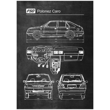 Plakat Polonez Caro Retro Patent Schemat