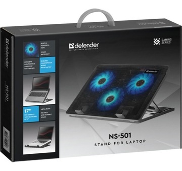 Podstawka chłodząca pod laptopa metalowa 17'