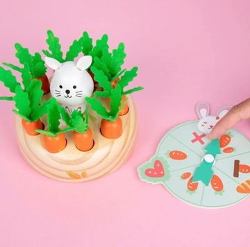 Деревянная игра Монтессори КРОЛИК И МОРКОВЬ