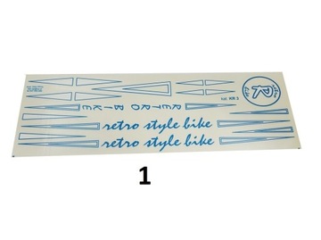 NAKLEJKI ROWEROWE RETRO NIEBIESKAIE